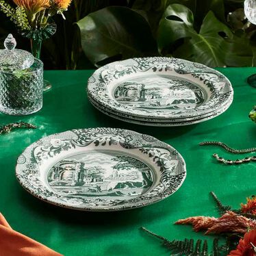Heritage Green Italian Set of 4 Dinner Plates